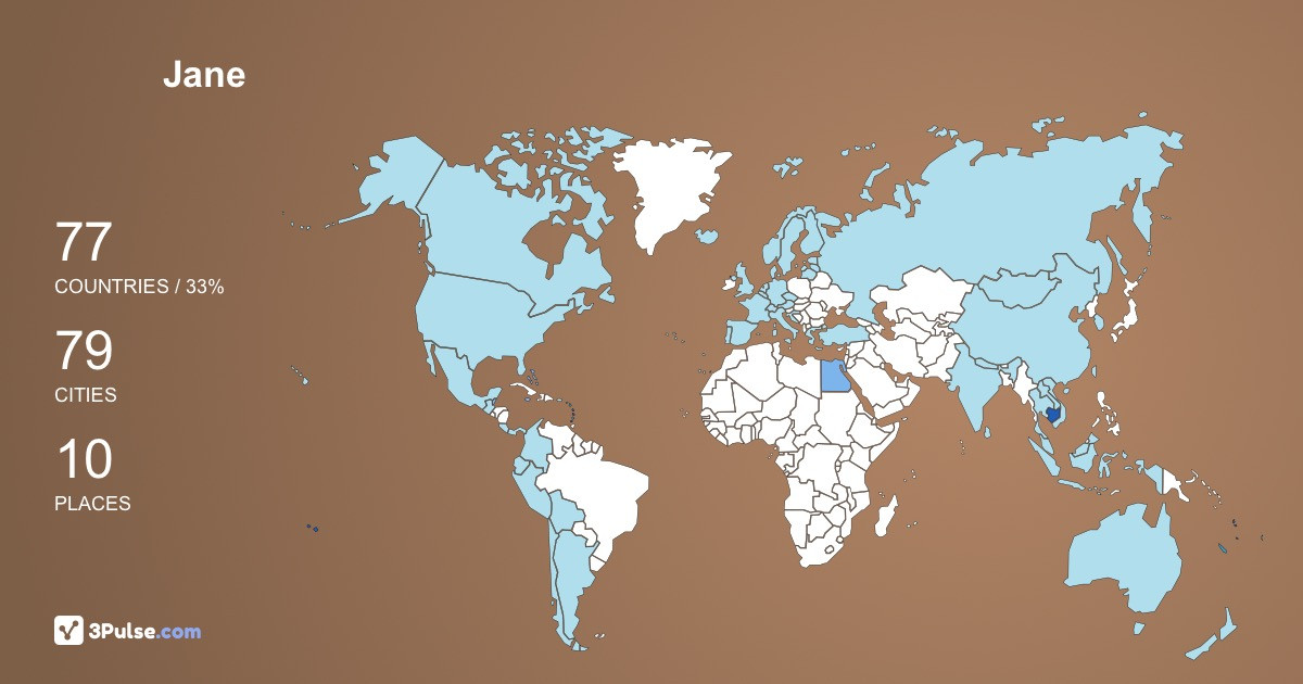 Jane Put's Travel Map Image
