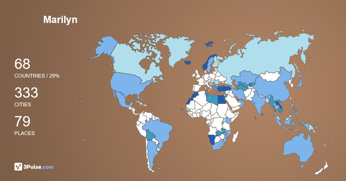 Marilyn Willwohl's Travel Map Image