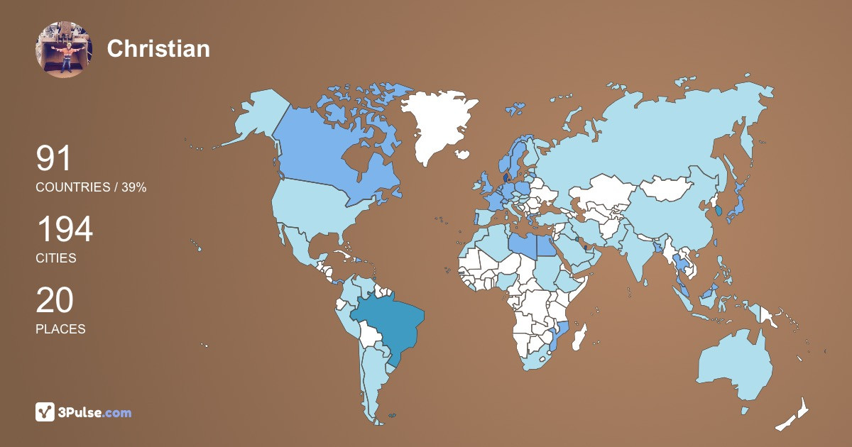 Christian Hansen's Travel Map Image