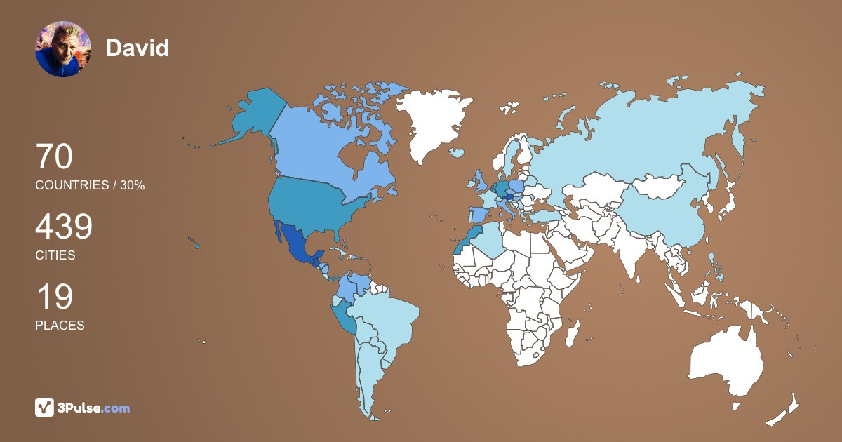 David Domine's Travel Map Image