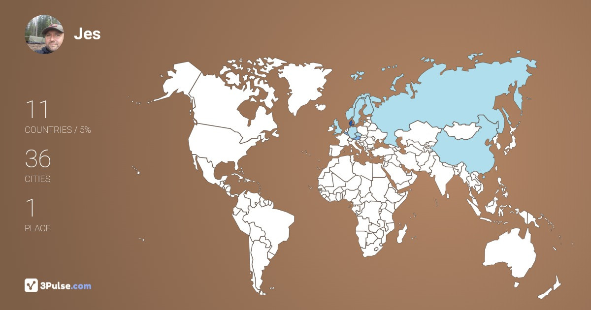 Jes Thorsen's Travel Map Image